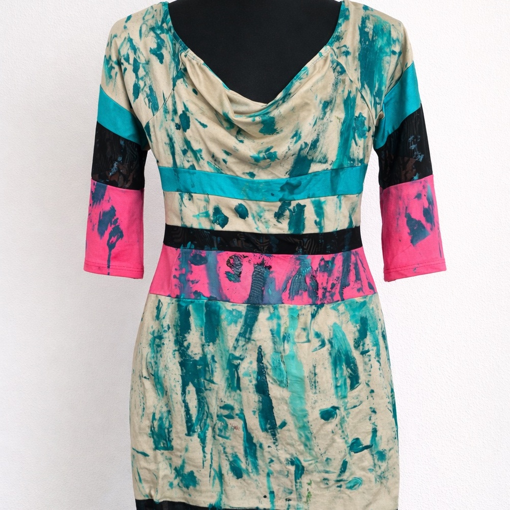 Off-Shoulder Multicolor Dress BAD COLLECTION